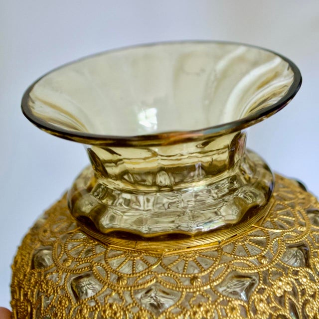 Rare late 19th-century decorative glass vase designed by Adolf Heyden for Fritz Heckert, circa 1880s. This elegant piece...