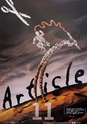 1989 Original Poster for Artis 89's Images Internationales Pour Les Droits De l'Homme Et Du Citoyen - Article 11 Desert