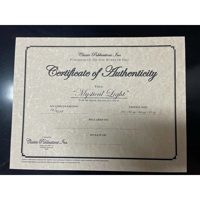 Impressionist Pino "Mystical Light" Hand Signed & Embellished Custom Framed #14 Make an Offer For Sale - Image 3 of 7