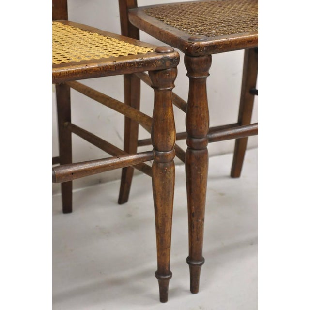 Mid 19th Century Antique Italian Biedermeier Arts & Crafts Walnut Bowtie Chiavari Side Chair Pair For Sale - Image 9 of 12