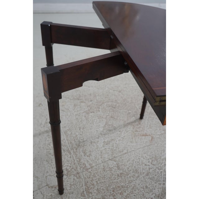 Antique Sheraton Bench Made Inlaid Mahogany Games Table For Sale - Image 10 of 12