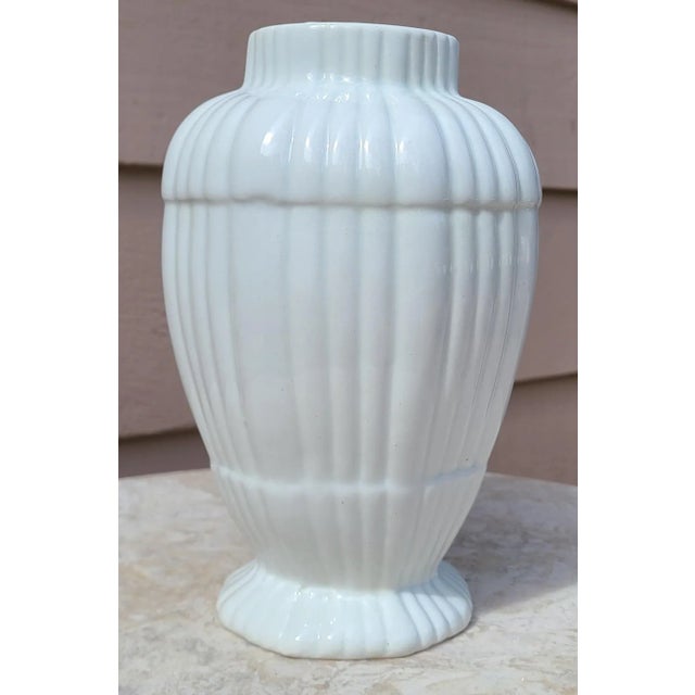 Vintage White Ceramic Italian Vase For Sale - Image 11 of 12
