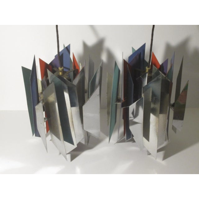 Mid 20th Century 1960s Henningsen for Lyfa "Tivoli" Chrome & Color Pendant Lights - a Pair For Sale - Image 5 of 5