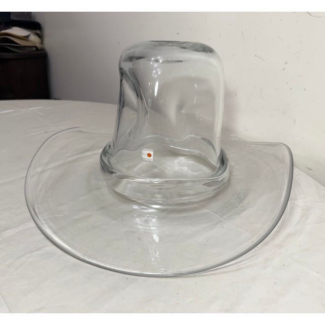 1960s Large Lifesize Blenko Hand Blown Art Studio Glass Cowboy Hat Sculpture Vase For Sale In New York - Image 6 of 12