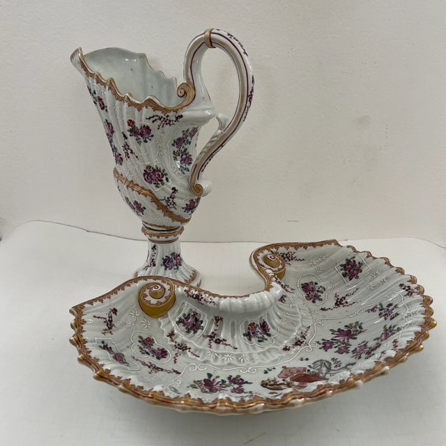 1910 Porcelain Shaving Service Pitcher and Plate Set- 2 Pieces For Sale - Image 12 of 12