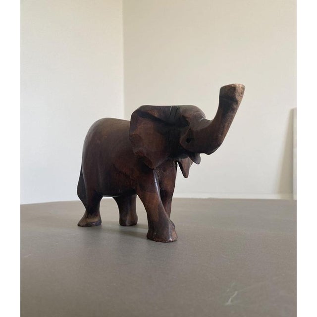 Rustic Late 20th Century Carved Wooden Elephant, Italy For Sale - Image 3 of 16