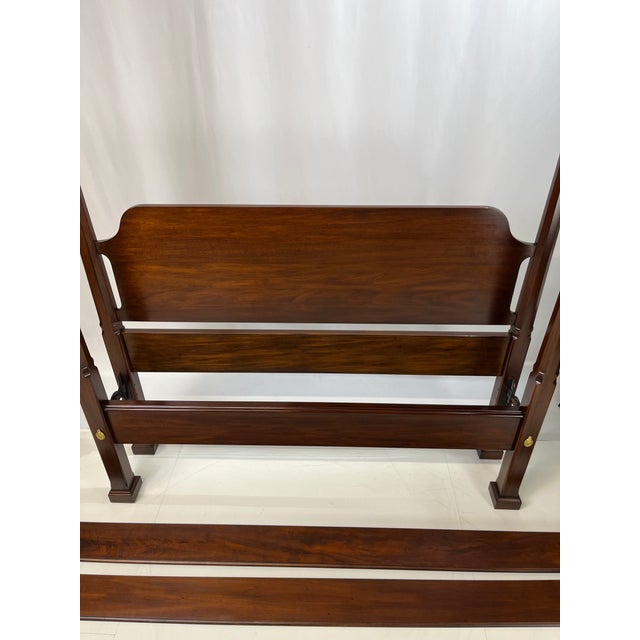 Vintage Henkel Harris Mahogany Queen Size Pencil Post Bed - Style 170, Finish 29 For Sale - Image 11 of 13