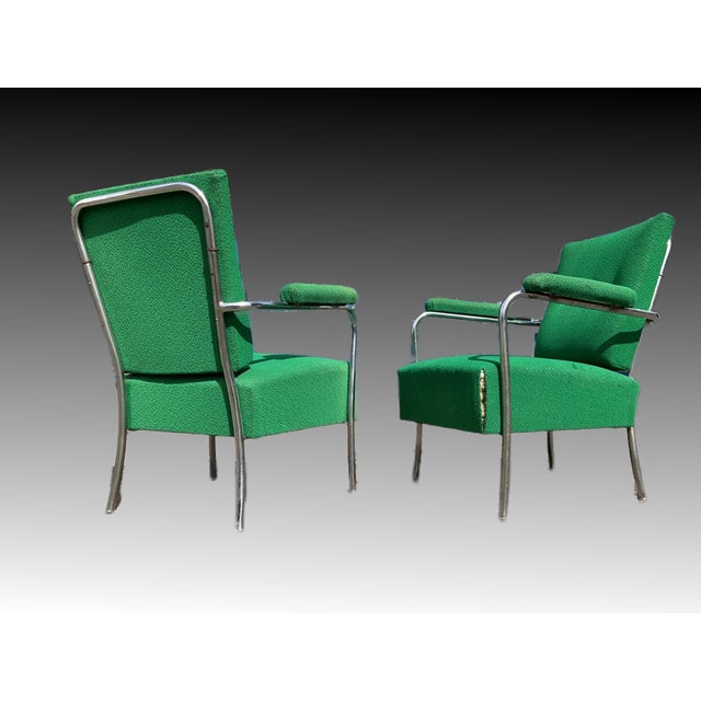 Metal Set of Vintage Armchairs in Bauhaus Style by Joseph Perestegi, 1960s For Sale - Image 7 of 18