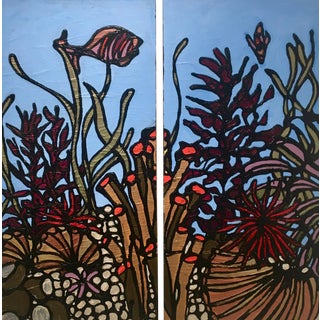 Below the Waves, Kaleidoscopic Perspective Paintings, 2 Pieces For Sale