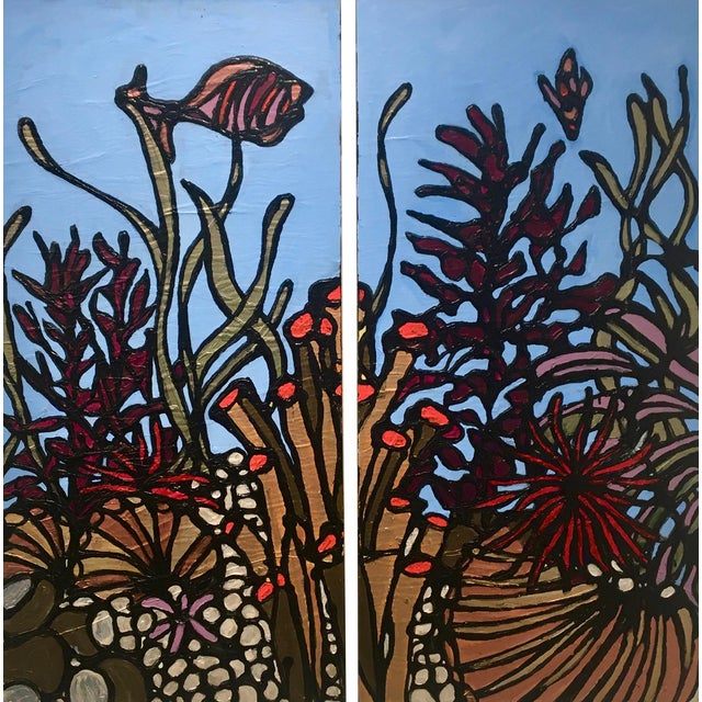 Below the Waves, Kaleidoscopic Perspective Paintings, 2 Pieces For Sale