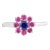 Modern 8 Ruby & Center Sapphire Flower 14k Gold Ring Size 7 For Sale
