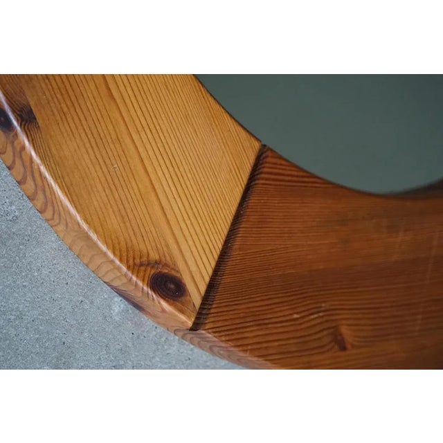 Wood Wall Mirror in Pine from Glasmäster Markaryd, Sweden, 1960s For Sale - Image 7 of 10