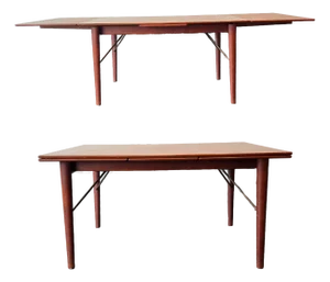 Peter Hvidt & Orla Mølgaard for John Stuart Teak Drawleaf Dining Table MCM Vintage Danish