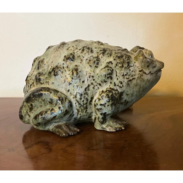 Ceramic 1965 American Art Pottery Mid-Century Modern Sculpture of a Toad or Bull Frog For Sale - Image 7 of 13