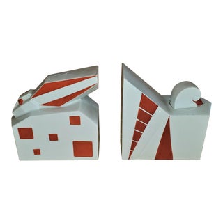 French Elite Limoges Art Deco Bookends - a Pair For Sale
