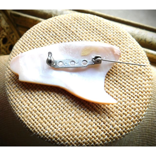 Alabaster Mother of Pearl Wwii Sea Captain's Hat Brooch Pin For Sale - Image 8 of 9