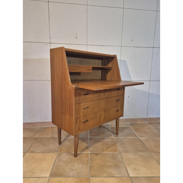 Wood Vintage Norwegian Secretaire in Teak, 1960s For Sale - Image 7 of 13