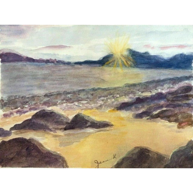 Seascape Watercolor For Sale