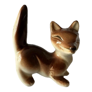 Vintage Mid 20th Century Small Ceramic Fox Figurine