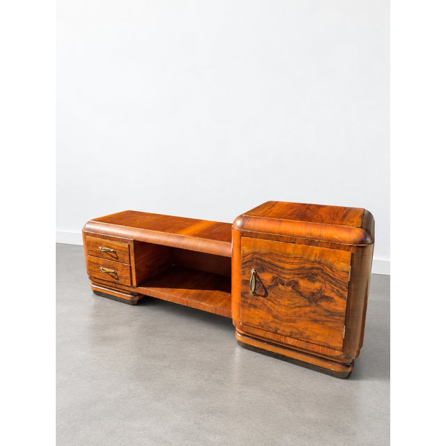 Art Deco Walnut Burl Entry Console Table, 1930s For Sale - Image 3 of 9