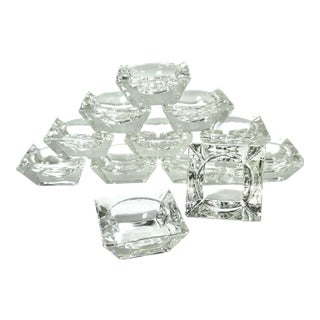 Vintage Square Glass Salt Cellars – Set of 12 For Sale