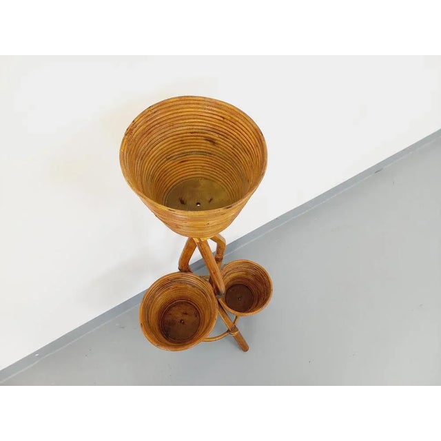 Vintage Tripod in Rattan, 1970s For Sale - Image 4 of 11