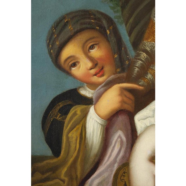 After J-F Courtin, The Zither Player, 1850, Oil on Canvas, Framed For Sale - Image 14 of 18