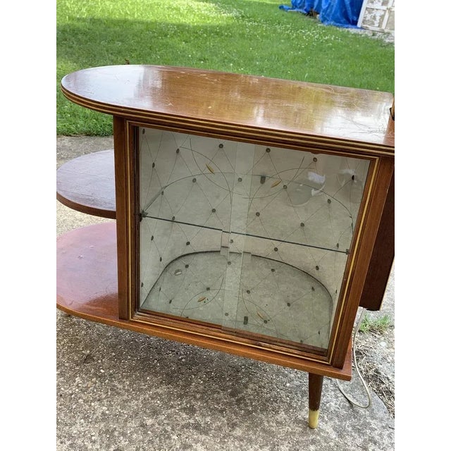 Walnut Cocktail Cabinet Light from Wilhelm Krechlok Kg, 1950s For Sale - Image 6 of 9