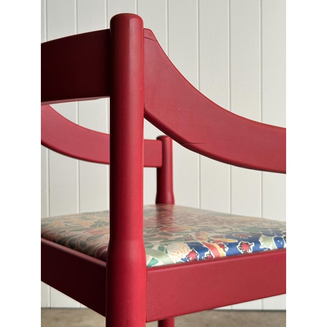 Set of Six Vintage Red Lacquered Dining Armchairs, Attributed to Vico Magistretti For Sale - Image 16 of 18