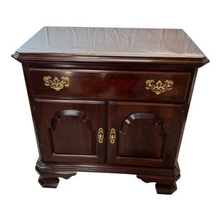 Ethan Allen Solid Cherry Chippendale Style Nightstand For Sale