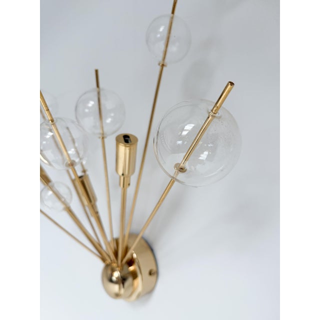 Italian Wall Lamps with Glass Spheres, 1970s, Set of 2 For Sale - Image 9 of 17