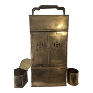 Antique Circa 1910 Brass Chinese Street Vendor Hot Noodle Cart
