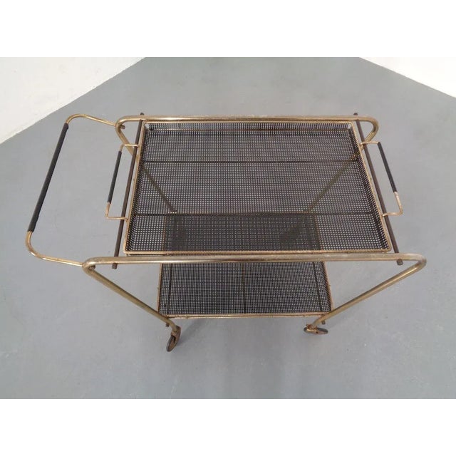 Mathieu Matégot French Brass Tea Cart Attributed to Mathieu Matégot, 1950s For Sale - Image 4 of 18