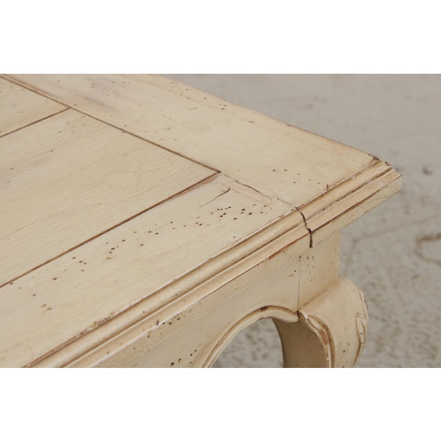 1990s Vintage Louis XV White Painted Coffee Table For Sale - Image 5 of 11