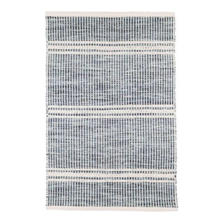 Dash & Albert by Annie Selke Malta Blue Woven Wool Rug, 8' 6" x 11' 6" For Sale