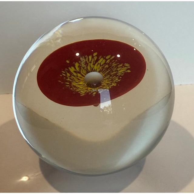 Post-Modern Remembrance Day Poppy Art Glass Paperweight / Sculpture by Svoboda Karlov For Sale In Sacramento - Image 6 of 6