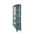 Abstract Distressed Teal Blue Green Grid Style Back Side Bookcase Display Cabinet For Sale - Image 3 of 6