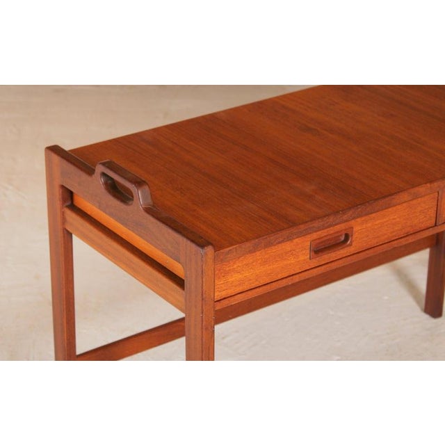 Mid-Century Swedish Teak Side Table with 2 Drawers from Skaraborgs Möbelindustri, 1960s For Sale - Image 4 of 12
