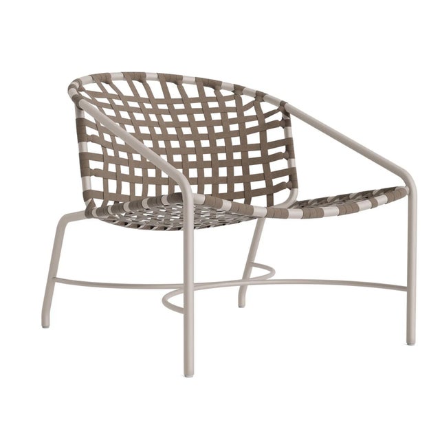 Brown Jordan Kantan Aluminum Suncloth Lounge Chair, Dove frame with Mica fabric For Sale - Image 12 of 12