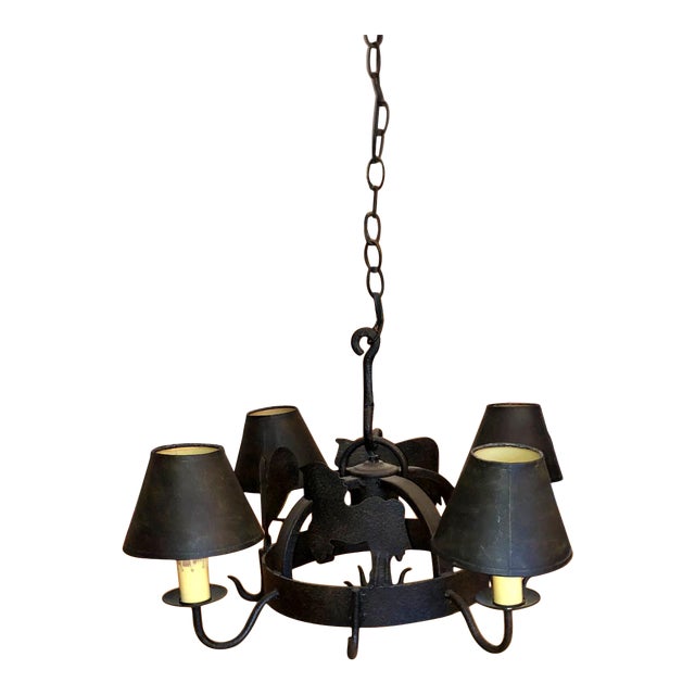 Black Brown Farmhouse Motif Tom Thumb Chandelier Chairish