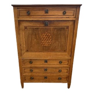 18th Century French Louis XVI Walnut Secretary Desk For Sale