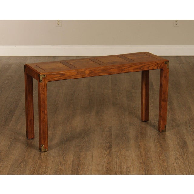 High Quality American Made Vintage Oak Parsons Style Hall or Sofa Table
