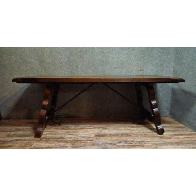 Wood Large Wooden Farmhouse Table For Sale - Image 7 of 8