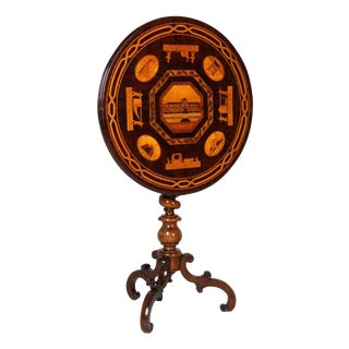 Mid 19th Century Side Table with Tunbridge Marquetry, 1850 For Sale