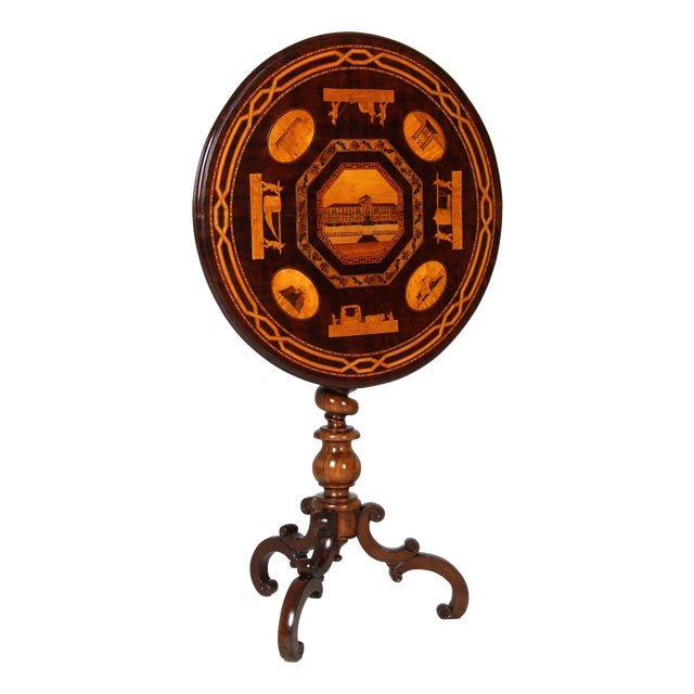 Mid 19th Century Side Table with Tunbridge Marquetry, 1850 For Sale
