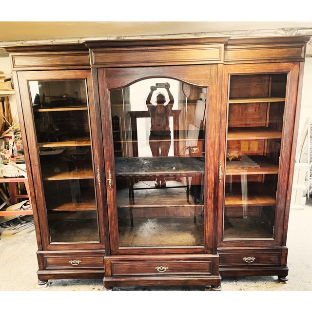 Monumental Study Wardrobe in Mahogany, 1900 For Sale - Image 3 of 18