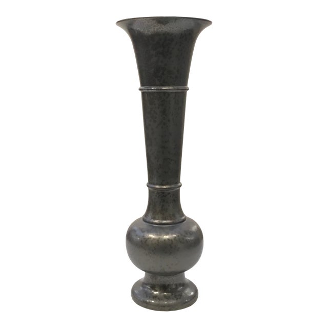 Global View Industrial Modern Large Metal Trumpet Vase Chairish