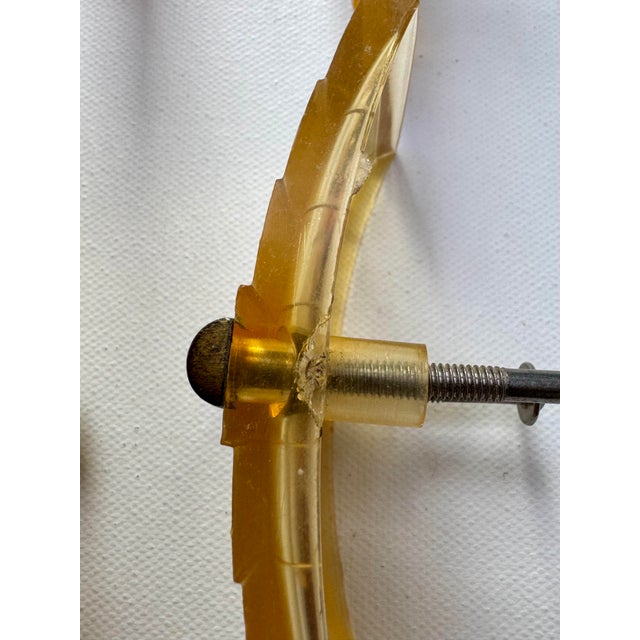 Art Deco Cellulose Acetate Vanity Drawer Pulls, Amber & Clear, Set of 7 For Sale - Image 9 of 9