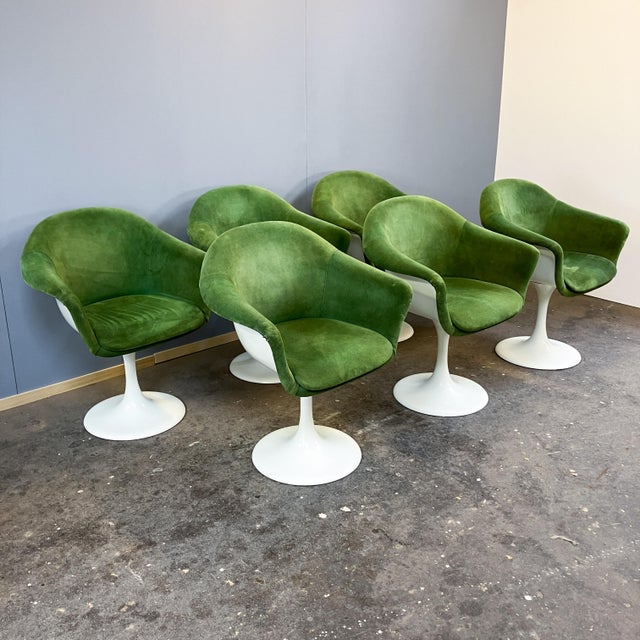 Space Age Swivel Chairs and Extendable Table by K. Schäfer for Lübke, 1960s, Set of 7 For Sale - Image 11 of 18