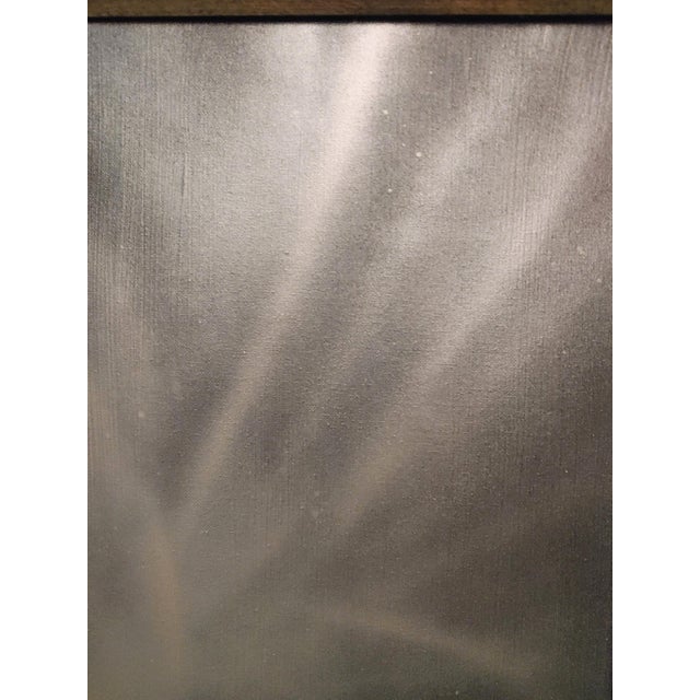 Here's a compelling ethereal painting titled "Golden Stardust." It is handsomely framed in complimentary vintage gilt...